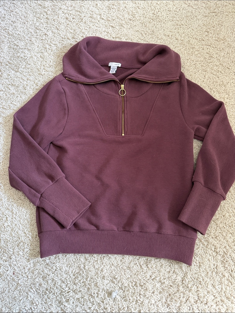 Women's Quarter-Zip Pullover Hoodie in Mauve